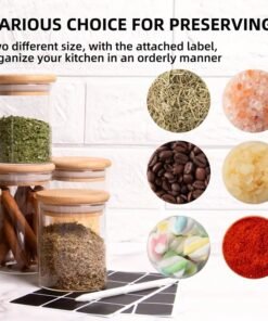 Alternative view of Vedini Glass Storage Jar with Bamboo Lid – Airtight Transparent Kitchen Container, 60 × 80 mm(Pack of 1)
