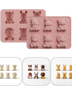 Alternative view of Vedini 6-Cavity Bunny And Panda Animal Silicone Mold JKB-3633