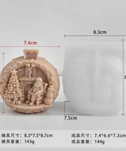 Alternative view of Vedini Christmas Crystal Ball Scented Candle Silicone Mold DIY Christmas Decoration Ball Mold JKB-3644