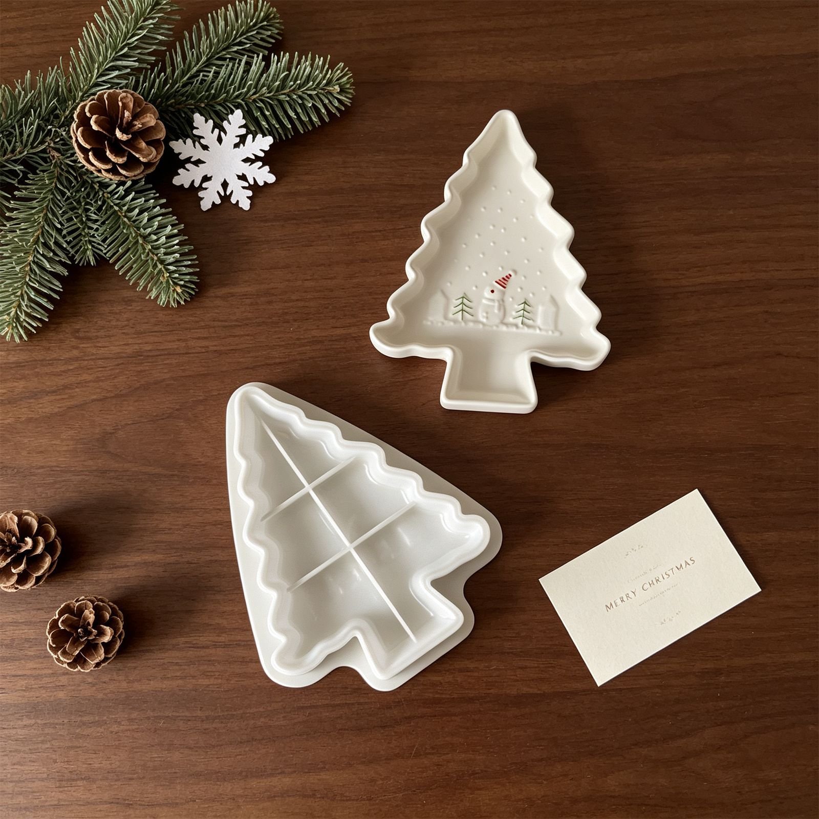 Vedini Embossed Pattern Christmas Tree-Shaped Tray Silicone Mold JKB-3624 - Image 5