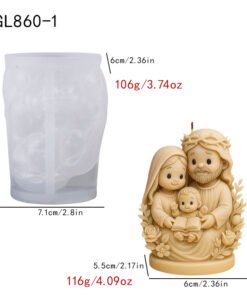 Alternative view of Vedini 3D Jesus Figurine Mary Christmas Candle Silicone Mold JKB-3606