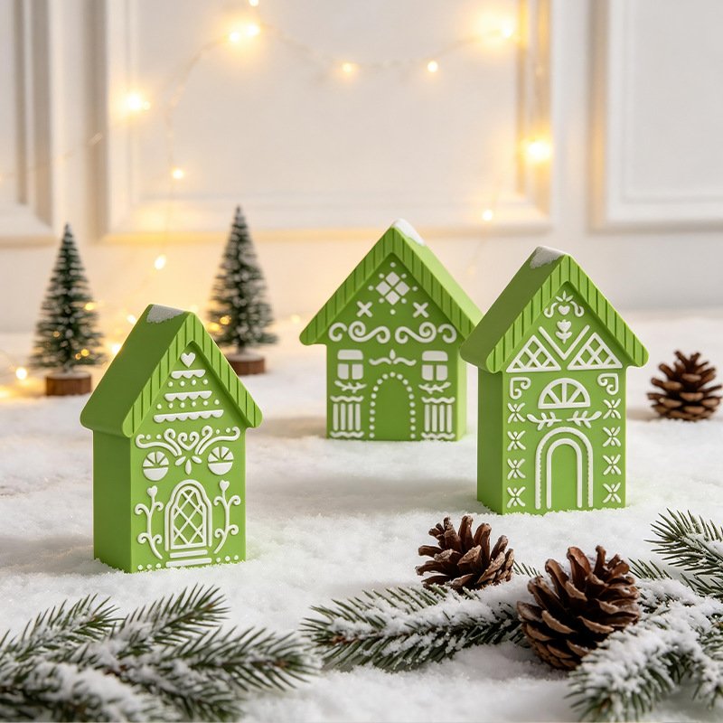 Vedini 8 Cavity Christmas Carved House Silicone Mold DIY aromatherapy candle plaster European-style sign mold JKB-3649 - Image 5