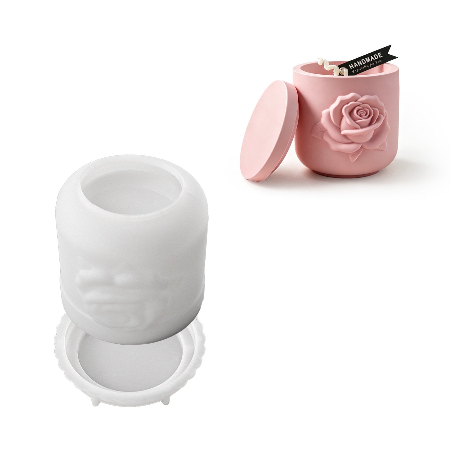 Vedini Rose Embossed Candle Cup Silicone Mold JKB-3616