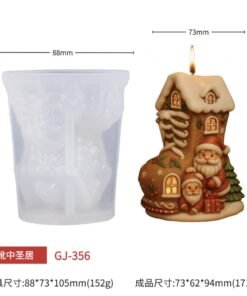 Alternative view of Vedini Christmas Socks House Old Man Candle Silicone Mold JKB-3601