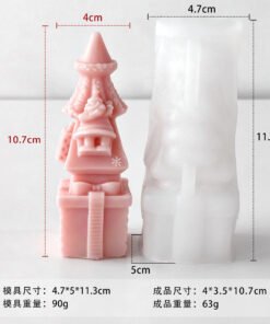 Alternative view of Vedini Santa Claus Gift Box Tree Candle Silicone Mold Christmas Tree Mold JKB-3608