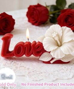 Vedini 3D Love Letter Hibiscus Flower Candle Silicone Mold JKB-3605