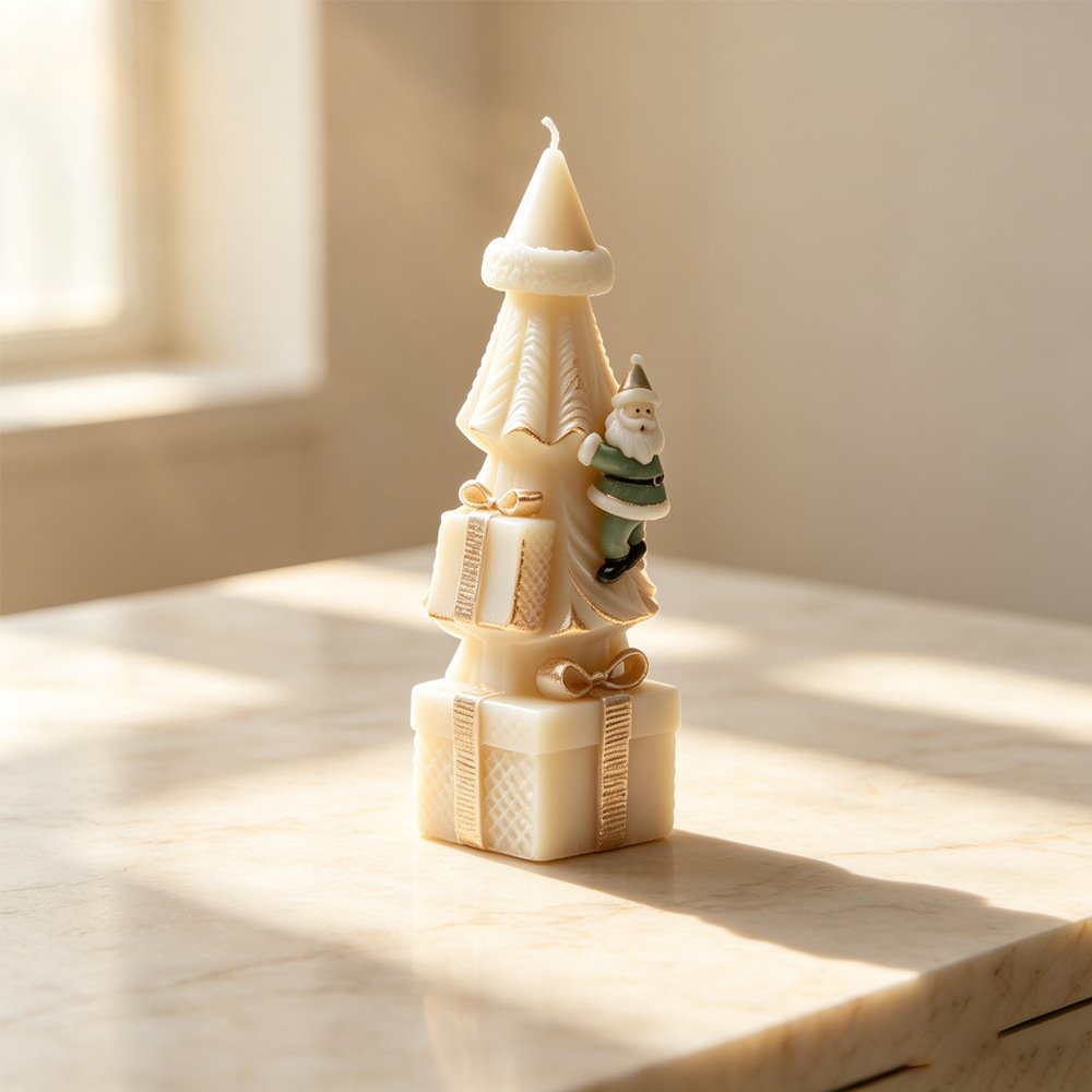 Vedini Santa Claus Gift Box Tree Candle Silicone Mold Christmas Tree Mold JKB-3608 - Image 4