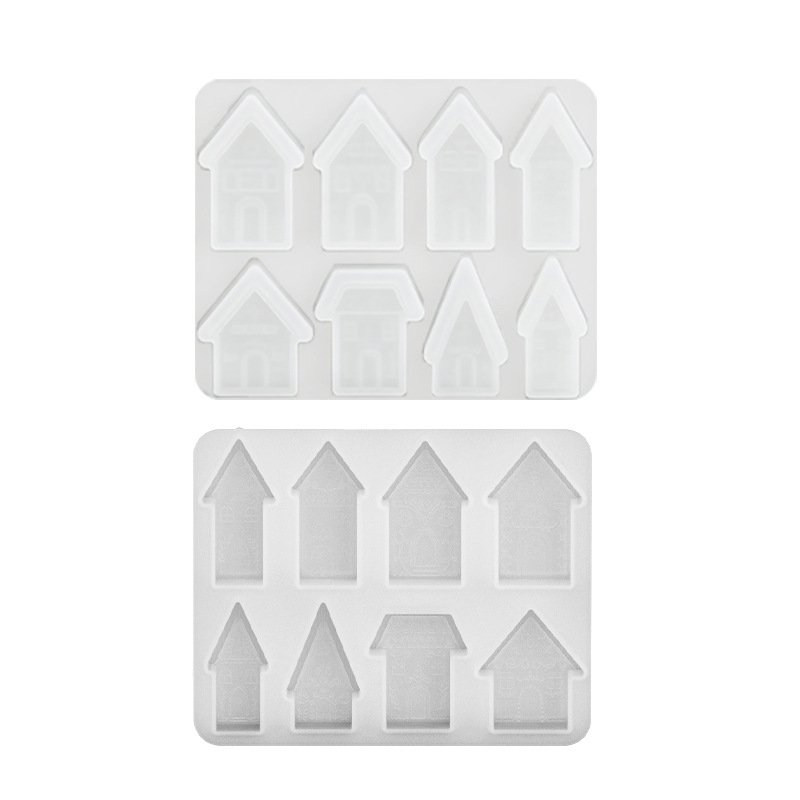 Vedini 8 Cavity Christmas Carved House Silicone Mold DIY aromatherapy candle plaster European-style sign mold JKB-3649 - Image 3