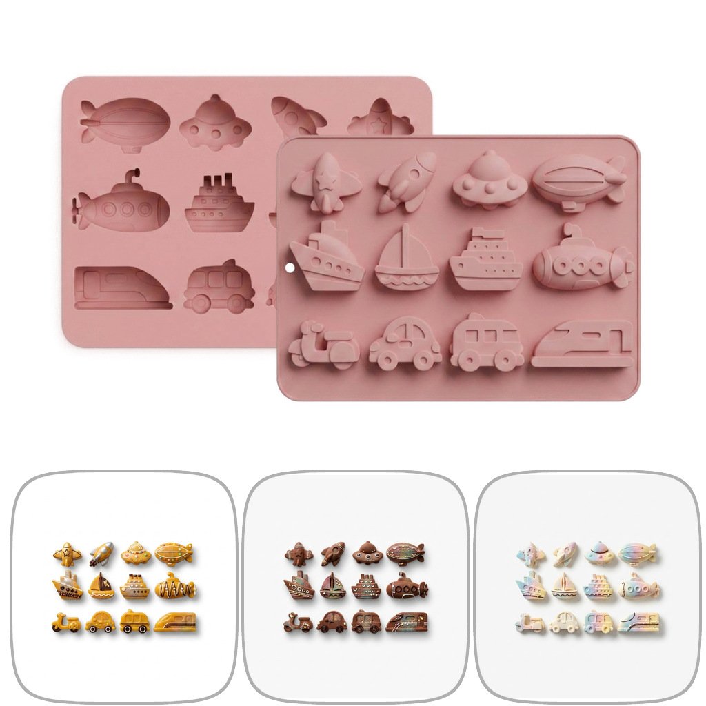 Vedini 12 Cavity Transport Car, Airplane, And Boat Silicon Mold JKB-3629 - Image 4