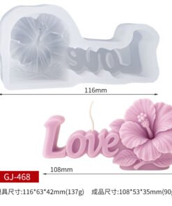 Alternative view of Vedini 3D Love Letter Hibiscus Flower Candle Silicone Mold JKB-3605