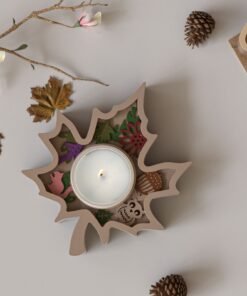 Vedini Concrete And Resin Maple Leaf Relief Pattern Candle Holder Silicone Mold JKB-3596