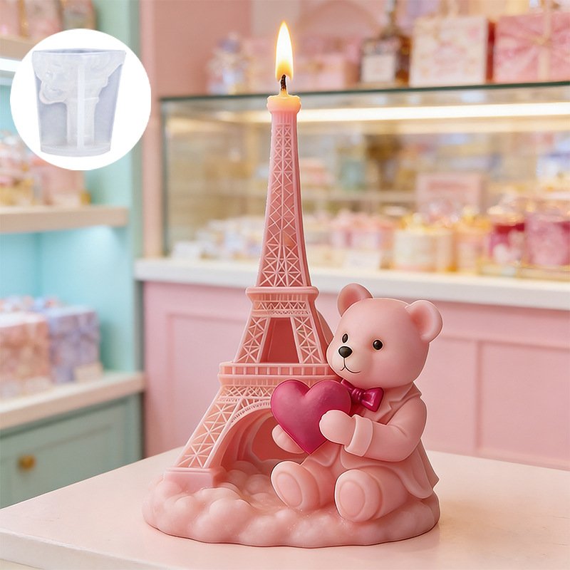 Vedini Tower Bear Valentine's Day Silicon Mold JKB-3604