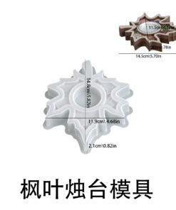 Alternative view of Vedini Concrete And Resin Maple Leaf Relief Pattern Candle Holder Silicone Mold JKB-3596