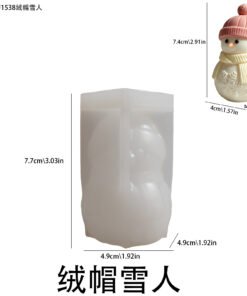 Alternative view of Vedini Christmas 3D Stereo New Style Velvet Hat Snowman Candle Silicone Mold JKB-3597
