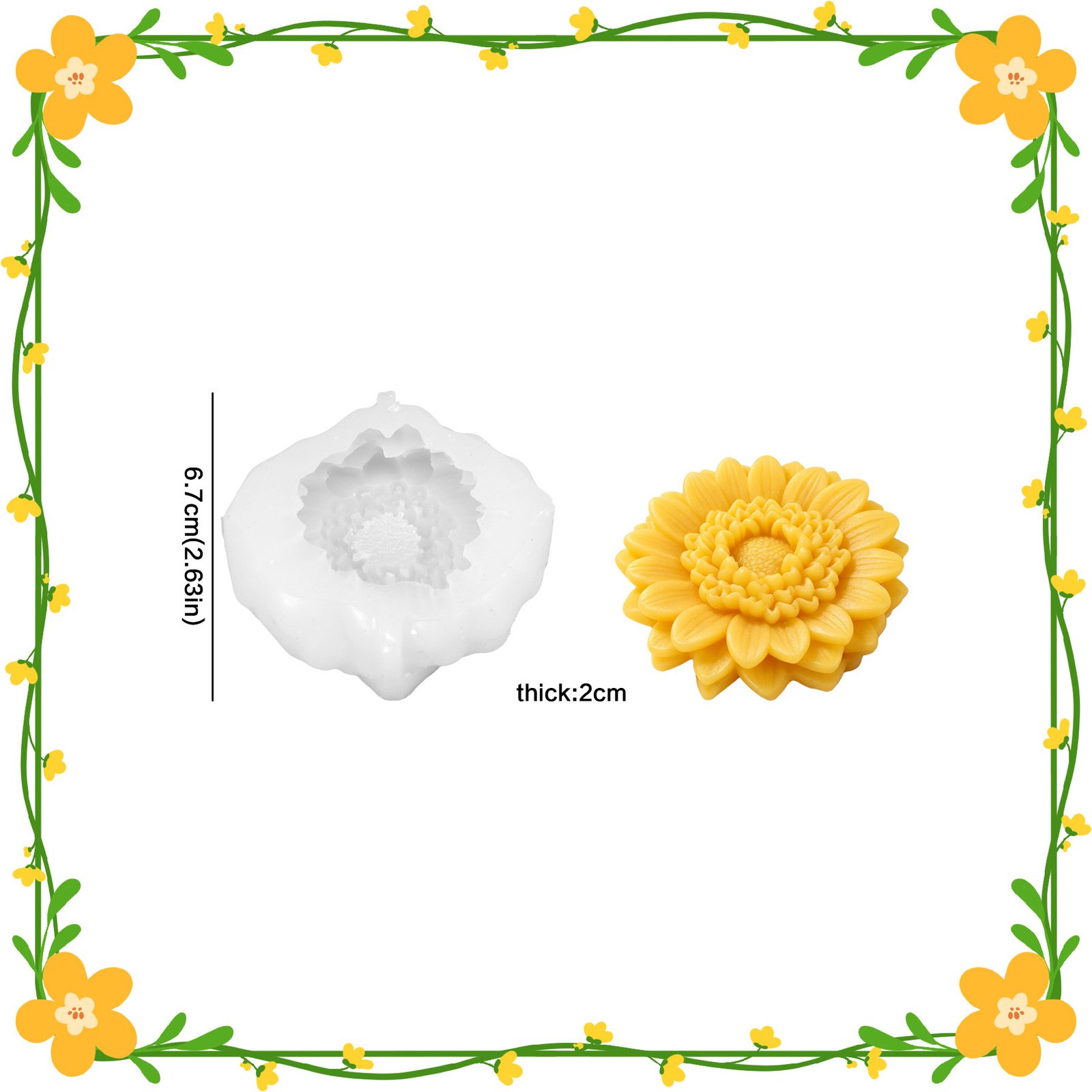 Vedini Double Petaled Chrysanthemum Flower Silicon Mold JKB-3659 - Image 5