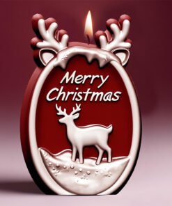 Vedini Elk Merry Christmas Candle Silicone Mold JKB-3602