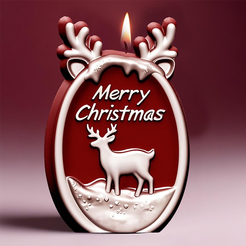 Vedini Elk Merry Christmas Candle Silicone Mold JKB-3602