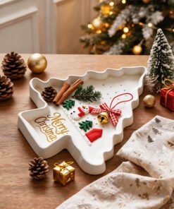 Alternative view of Vedini Embossed Pattern Christmas Tree-Shaped Tray Silicone Mold JKB-3624