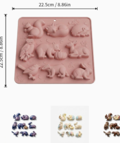 9-Cavity Woodland Animals Silicone Mold