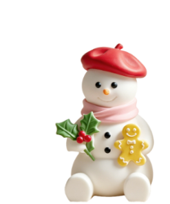 Alternative view of Vedini 3D Stereo Christmas Snowman Scented Candle Silicone Mold DIY Holly Gingerbread Man with Hat Snowman Plaster Mold