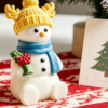 Vedini 3D Stereo Christmas Snowman Scented Candle Silicone Mold Antler Hat Snowman Silicon Mold JKB-3599 - Image 2
