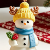 Vedini 3D Stereo Christmas Snowman Scented Candle Silicone Mold Antler Hat Snowman Silicon Mold JKB-3599
