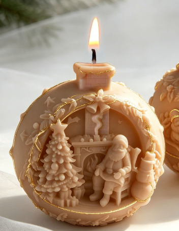 Vedini Christmas Crystal Ball Scented Candle Silicone Mold DIY Christmas Decoration Ball Mold JKB-3644 - Image 3
