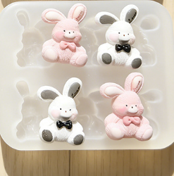 Vedini Bunny Cute Animal-Shaped Silicone Mold, Candle, Plaster, Resin, Cake Decoration Silicon Mold-JKB-3655