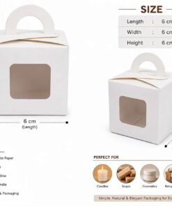 Alternative view of Gift Box with Window & Handle – 6 x 6 x 6 cm By Vedini (Pack of 10)